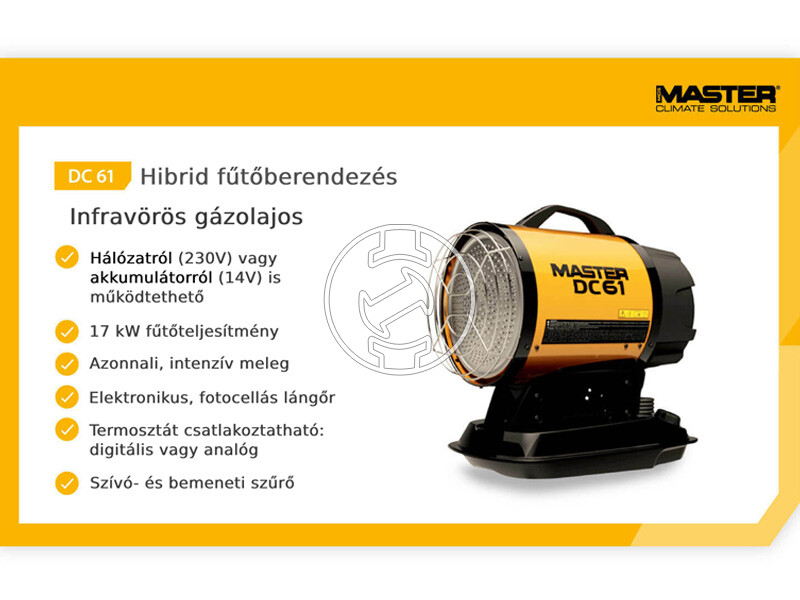 Master DC61 infravörös hősugárzó 17kW