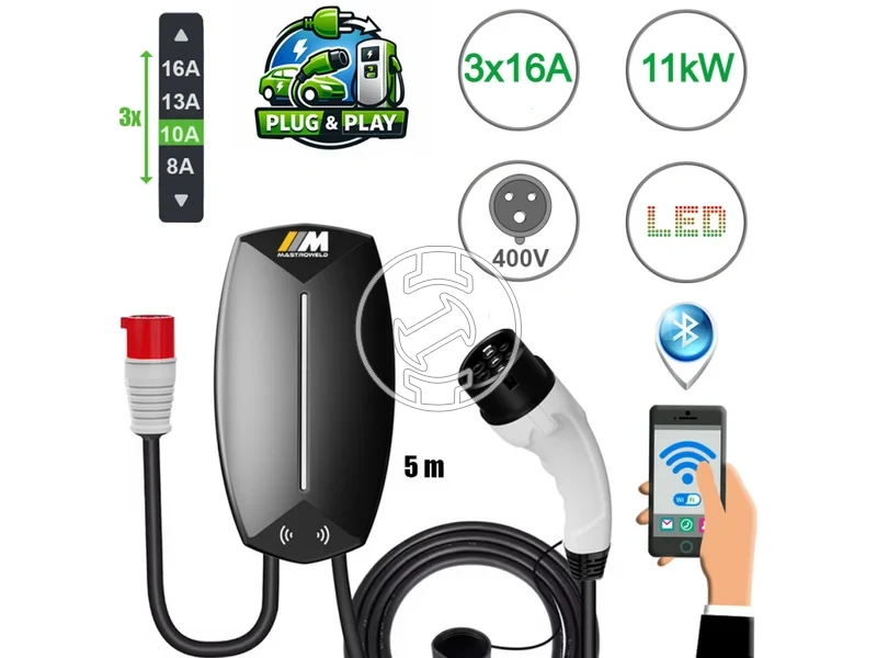 Kép: Mastroweld EVOCHARGE elektromos auto tolto 11 kW  3 x 16 A  400 V  5 m_0.webp