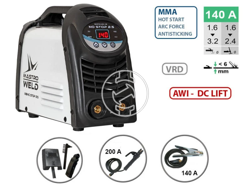 Mastroweld MASTRO ARC-140 bevontelektródás inverteres hegesztőgép 20 - 140 A | 230 V