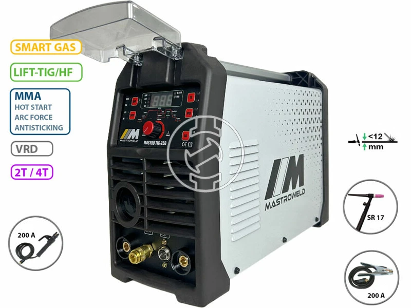 Mastroweld MASTRO TIG-250 volfrámelektródás inverteres DC hegesztő 10 - 250 A | 230 V