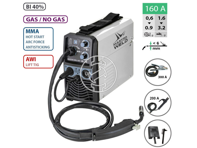 Mastroweld MIG-1601 fogyóelektródás védőgázas inverteres hegesztő