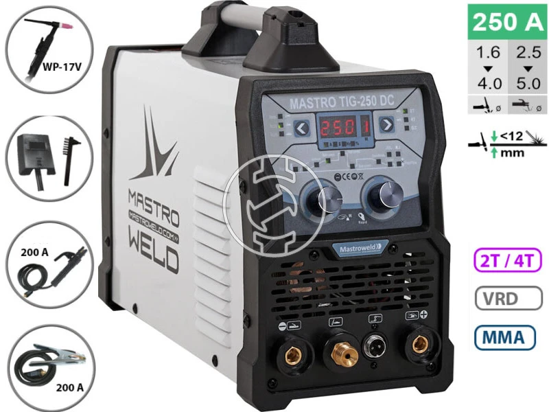 Mastroweld TIG-250 DC volfrámelektródás inverteres DC hegesztő 10 - 250 A | 230 V