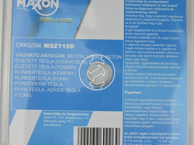 Kép: Maxon szegmenses DELUX 115x222x15 mm gyemant vagotarcsa.webp