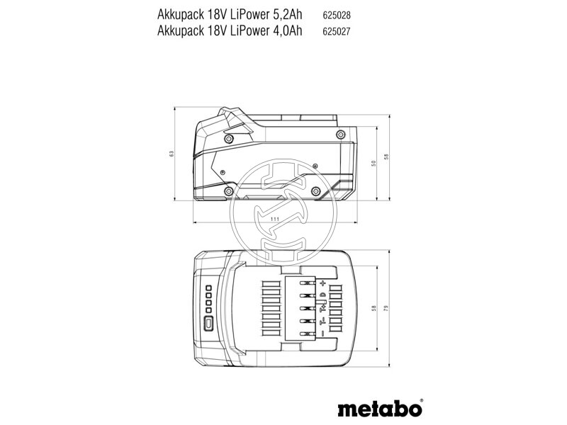 Metabo 18 V 4 Ah Li-Power akkumulátor