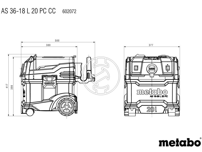 Metabo AS 36-18 L 20 PC-CC akkus porszívó