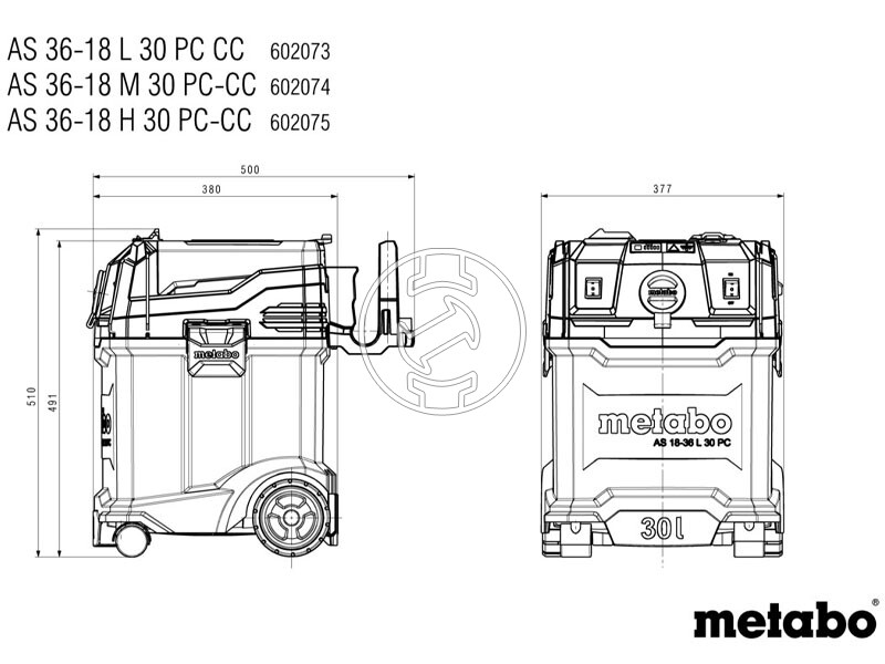 Metabo AS 36-18 L 30 PC-CC akkus porszívó
