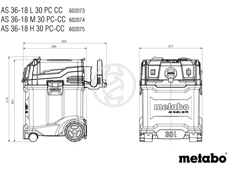 Metabo AS 36-18 M 30 PC-CC akkus porszívó