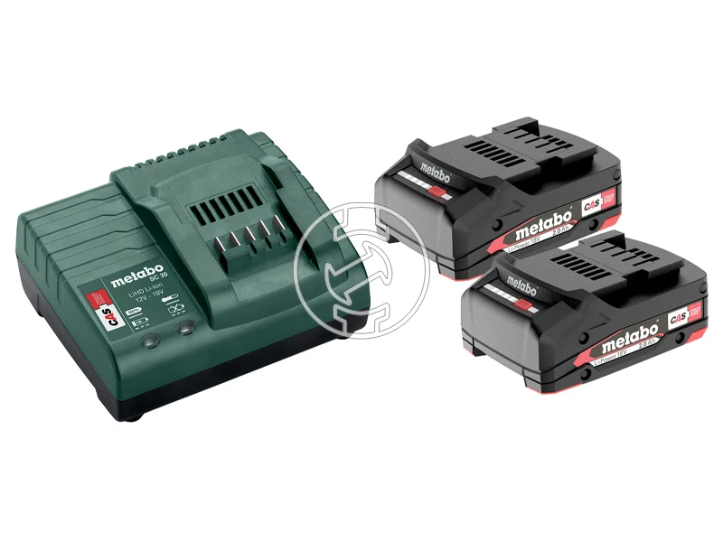 Metabo Basic-Set 18V 2 x Li-Ion 2,0 Ah akkumulátor és töltő szett 18 V | 2 Ah