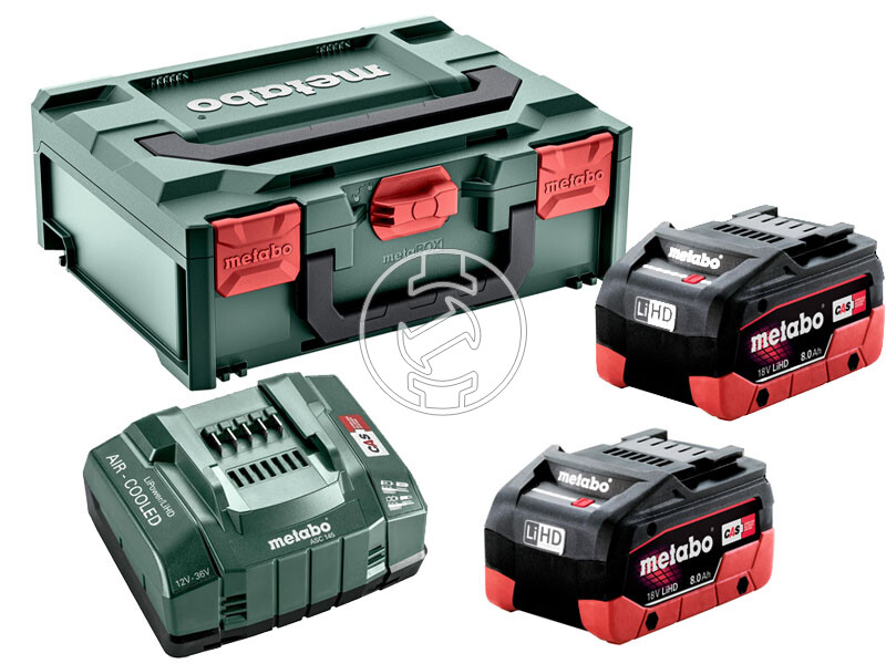 Metabo Basic-Set 2 x LiHD 8,0 Ah + Metaloc akkumulátor és töltő szett