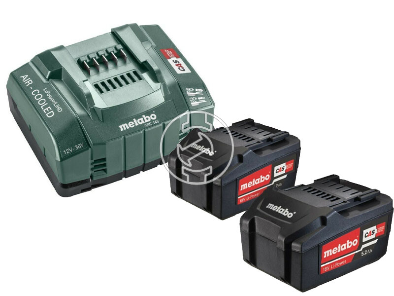 Metabo Basic-Set 2x5.2 Ah + ASC 145 akkumulátor és töltő szett