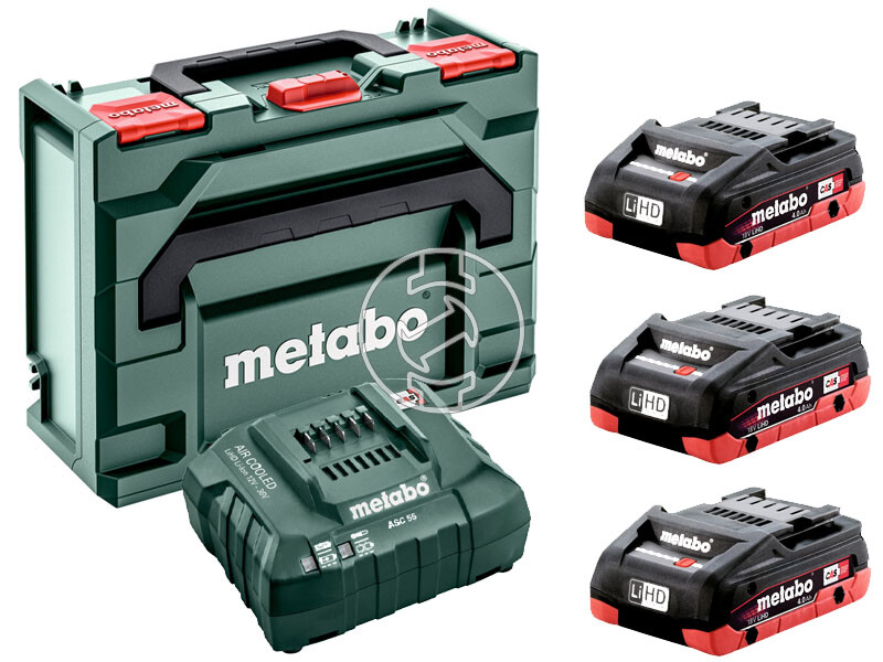 Metabo Basic-Set 3 x LiHD 4.0 Ah + metaBOX 145 akkumulátor és töltő szett