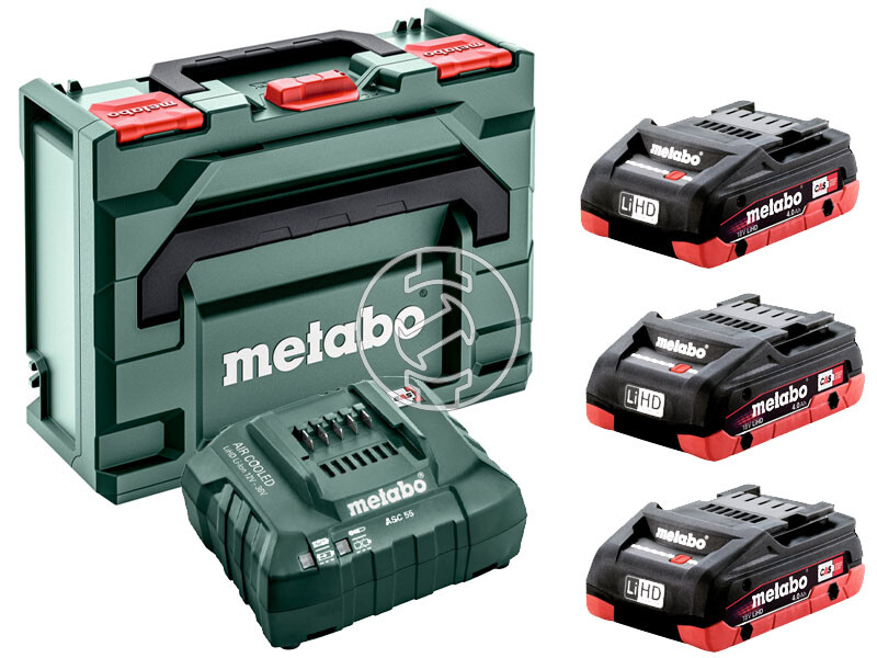 Metabo Basic-Set 3 x LiHD 4.0 Ah + metaBOX 145 akkumulátor és töltő szett