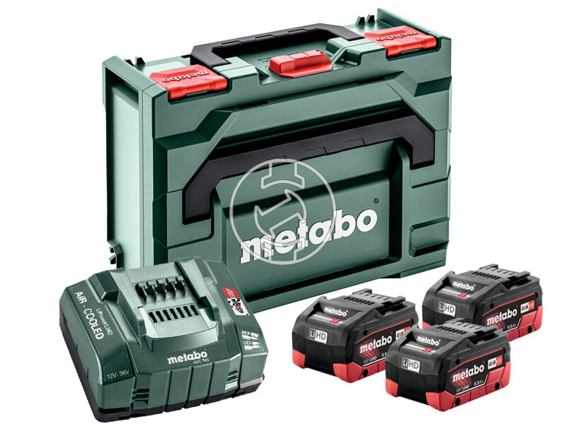Metabo Basic-Set 3 x LiHD 5.5 Ah + Metaloc akkumulátor és töltő szett