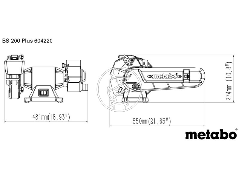Metabo BS 200 Plus elektromos asztali köszörű szalagcsiszolóval