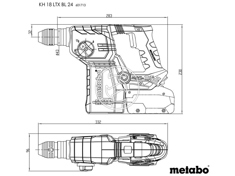 Metabo KH 18 LTX BL 24 akkus fúrókalapács kofferben (akku és töltő nélkül)
