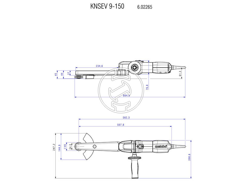 Metabo KNSE 9-150 Set elektromos laposfejű sarokcsiszoló