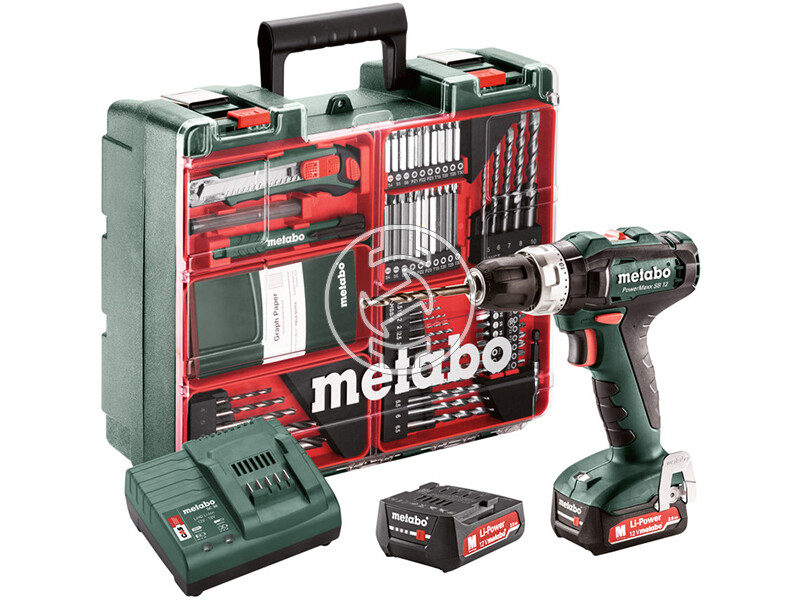Metabo PowerMaxx SB 12 MW 2 x 2Ah akkus ütvefúró-csavarozó kofferben