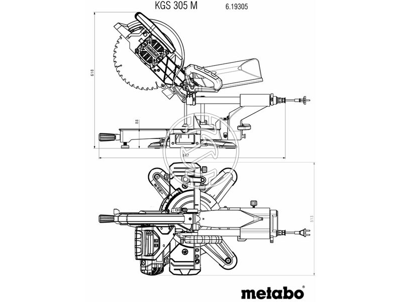 Metabo Set KGS 305 M + KSU 401 elektromos gérvágó