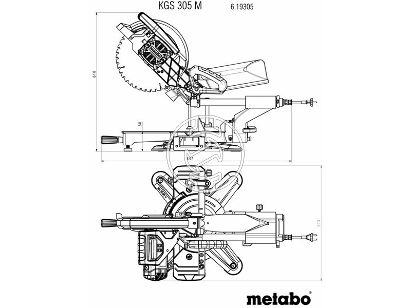 Metabo Set KGS 305 M + KSU 401 elektromos gérvágó