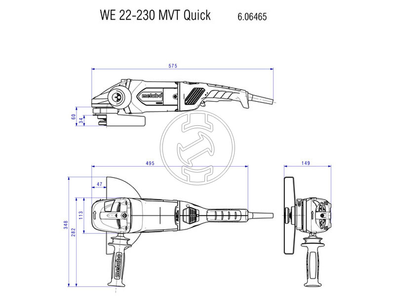 Metabo Set WE 22-230 MVT elektromos sarokcsiszoló