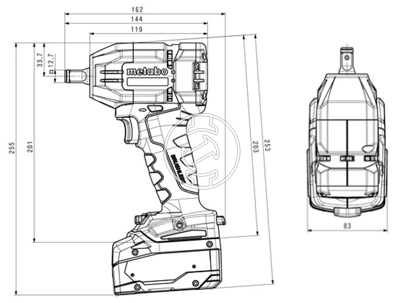 Metabo SSW 18 LTX 550 BL akkus ütvecsavarozó 18 V | 550 Nm | 1/2 inch | Szénkefementes | 2 x 4 Ah akku + töltõ | metaBOX-ban