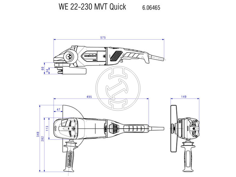 Metabo WE 22-230 MVT elektromos sarokcsiszoló