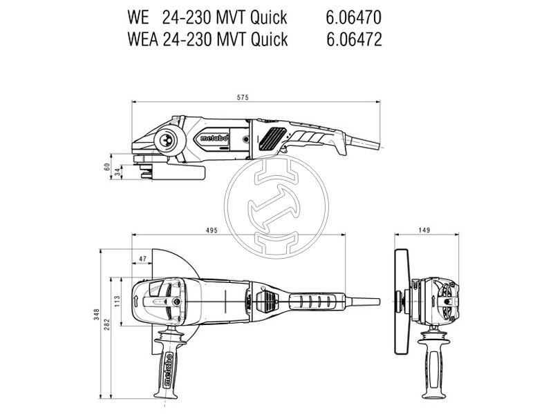 Metabo WE 24-230 MVT Quick elektromos sarokcsiszoló
