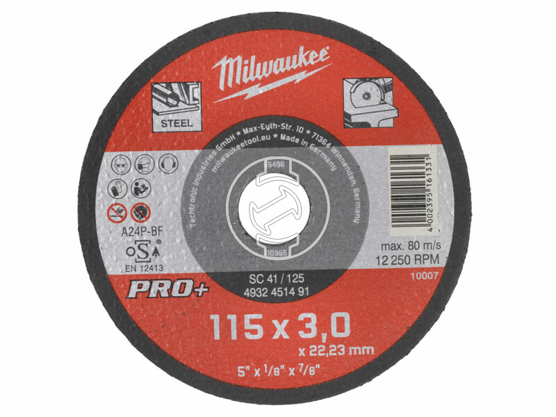 Milwaukee 115X3 Egyenes SC41 PRO+ vágókorong
