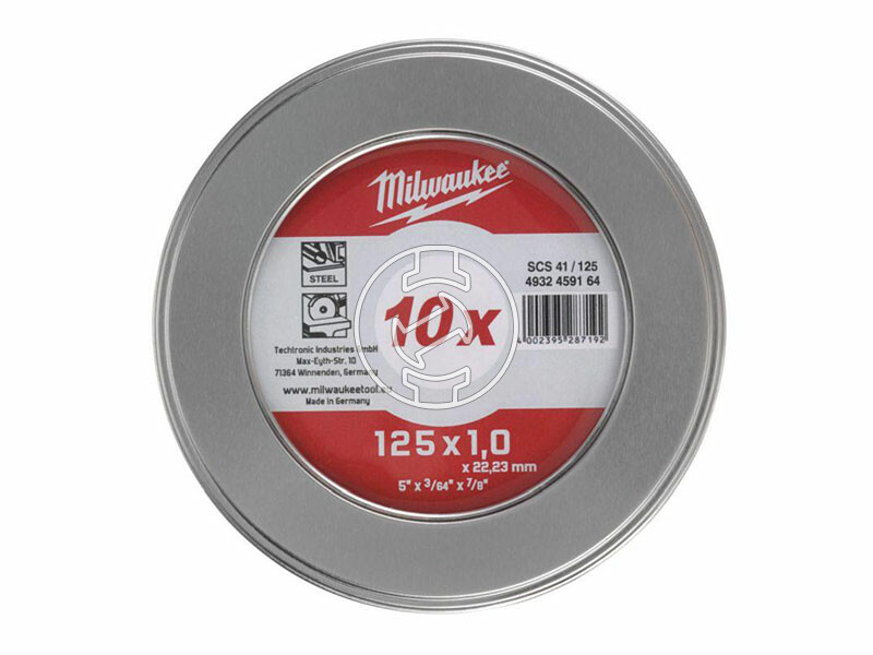 Milwaukee 125x1 mm-es inox vágókorong fém dobozban