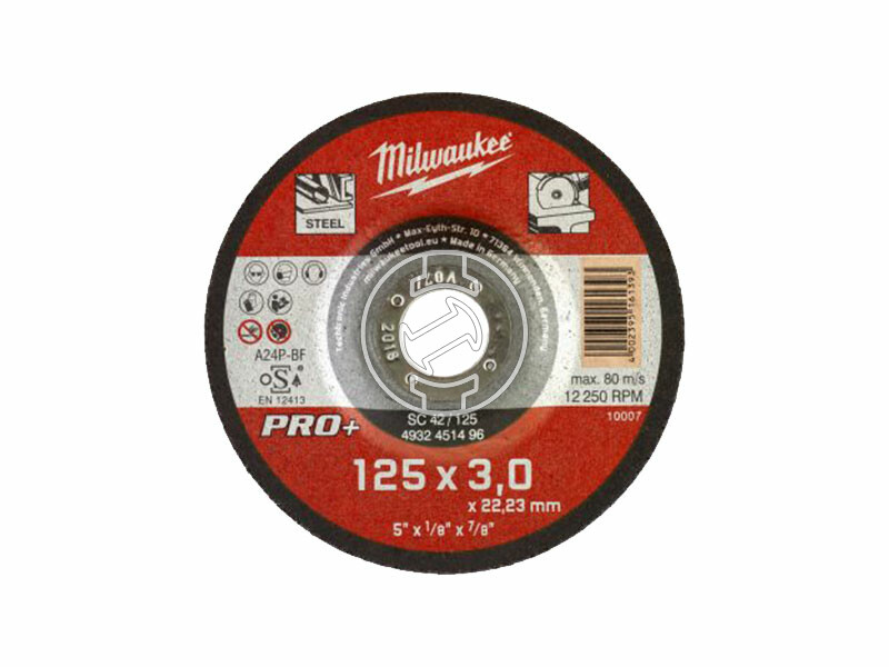 Milwaukee 125X3 mm-es SC42 PRO+ hajlított vágókorong fémhez