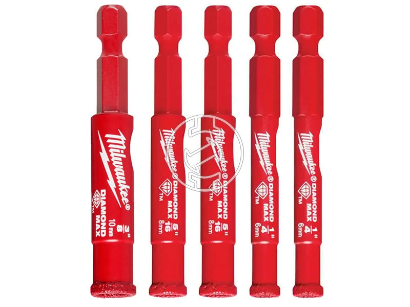 Milwaukee 6 - 10 x 10 mm gyémántfúrókorona vizesfúráshoz 5 db