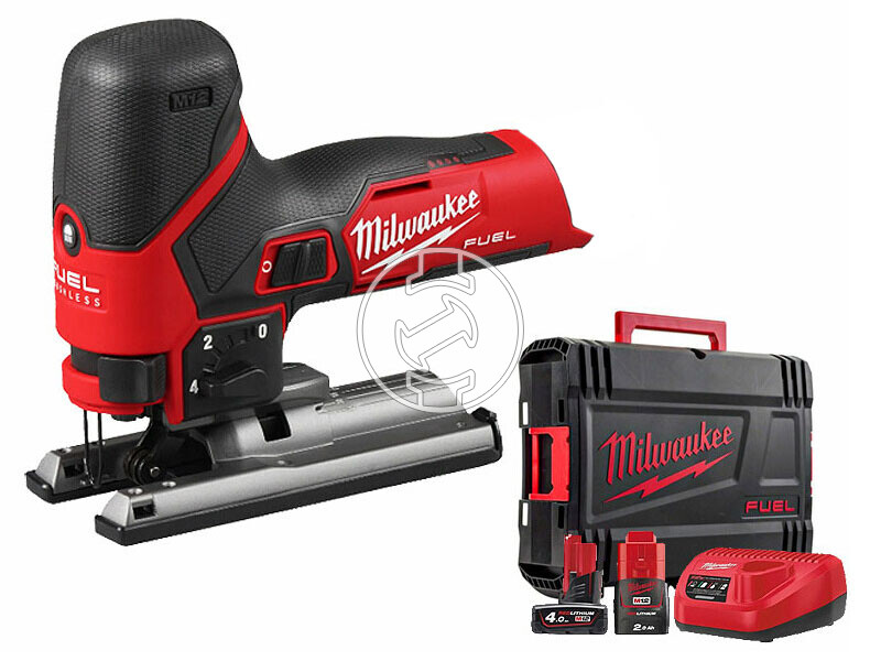 Milwaukee M12FJS-422X akkus dekopírfűrész 12 V | 70 mm | Szénkefementes | 1 x 2 Ah akku + töltő/1 x 4 Ah akku | Heavy Duty kofferben