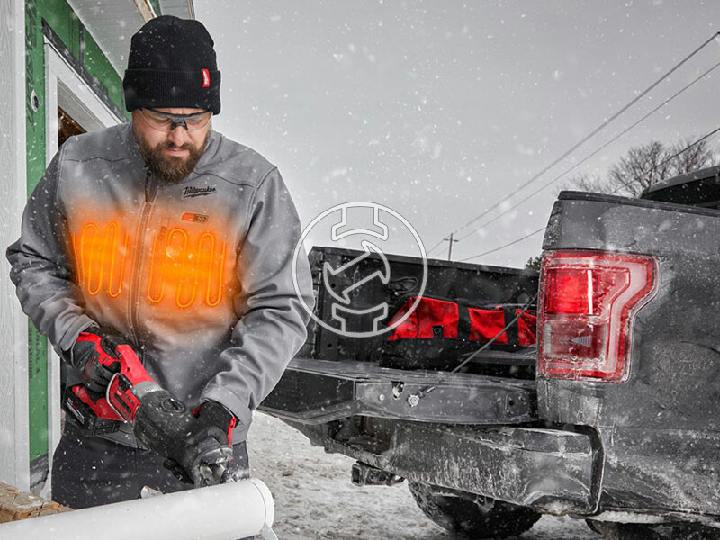 Milwaukee M12HJGREY5-201(S) szürke fűthető kabát