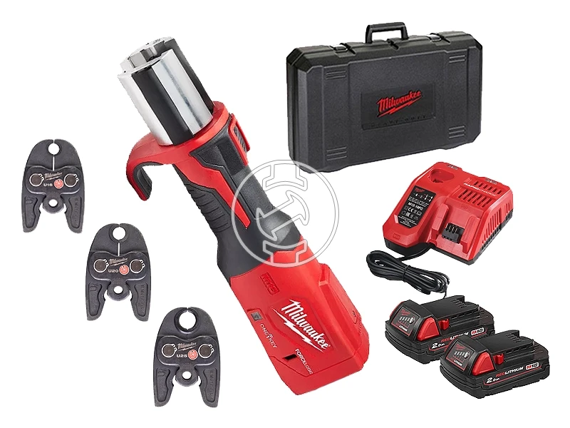 Milwaukee M18 BLHPT-202C U-SET akkus csőprés Standard | 18 V | 0 - 40 mm | 32 kN | Szénkefementes | 2 x 2 Ah akku + töltő | Kofferben