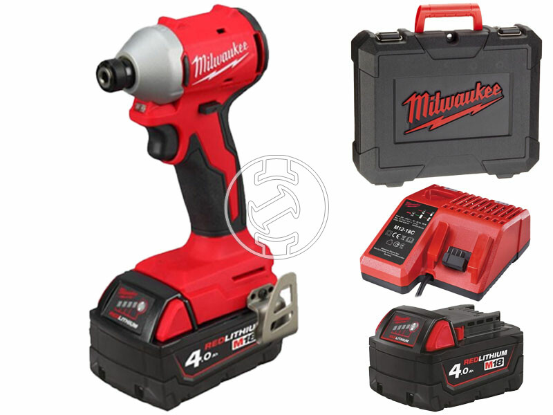 Milwaukee M18 BLIDRC-402C akkus ütvecsavarozó bitbefogással 18 V | 190 Nm | 1/4 inch Hex | Szénkefementes | 2 x 5 Ah akku + töltő | Heavy Duty kofferben