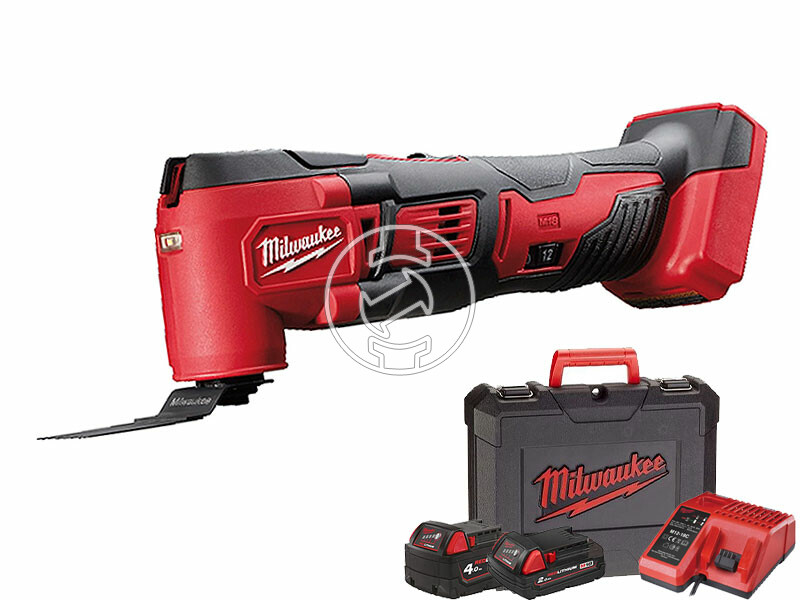 Milwaukee M18 BMT-421C akkus multifunkciós gép rezgő 18 V | 12000 - 180001/min | 1,7 ° | Szénkefés | 2 Ah + 4 Ah akku + töltő | Kofferben
