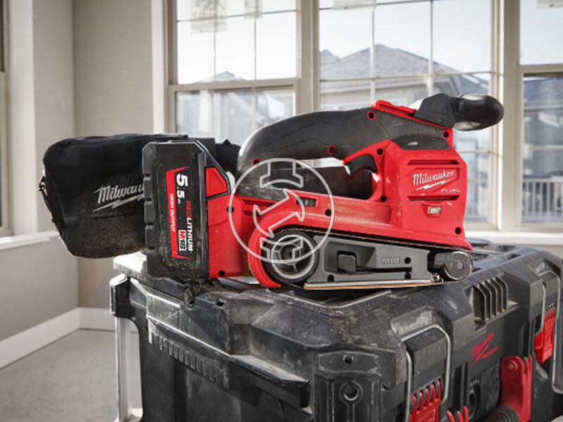 Milwaukee M18FBTS75-552X 75 mm-es akkus szalagcsiszoló