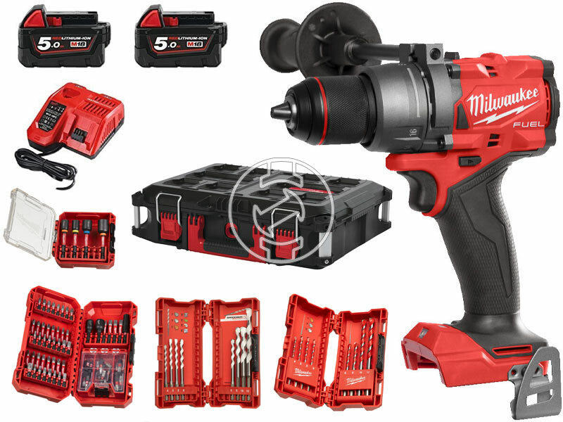 Milwaukee M18FPD3100P-502P akkus ütvefúró-csavarozó 18 V | 158 Nm | 0 - 13 mm | Szénkefementes | 2 x 5 Ah akku + töltő | Heavy Duty kofferben