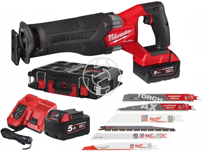 Milwaukee M18FSZ100P-502P akkus orrfűrész 18 V | 300 mm | Szénkefementes | 2 x 5 Ah akku + töltő | Heavy Duty kofferben