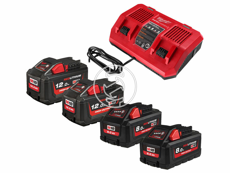 Milwaukee M18HNRGO2-824 akkumulátor és töltő szett