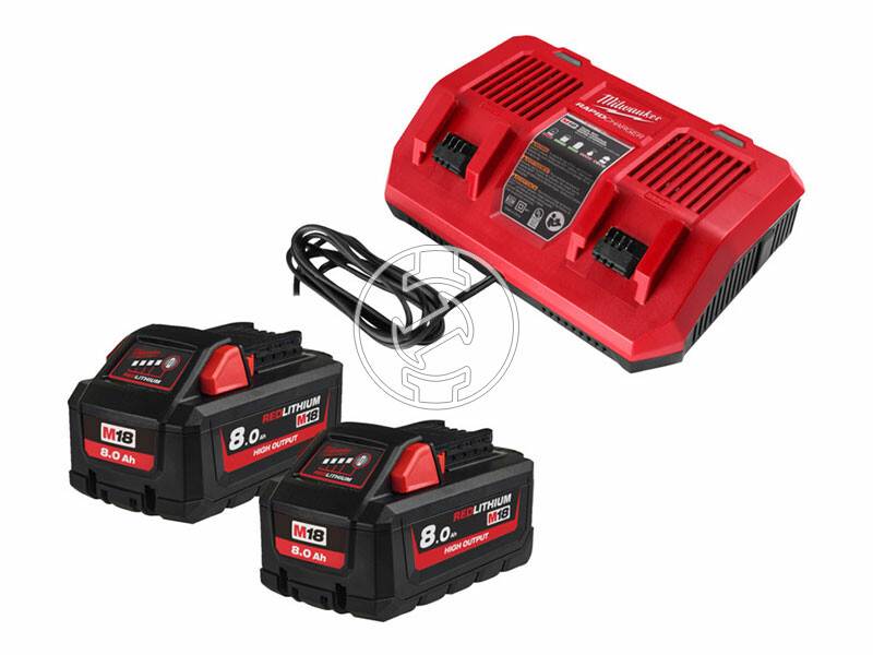 Milwaukee M18HNRGO4-802 akkumulátor és töltő szett
