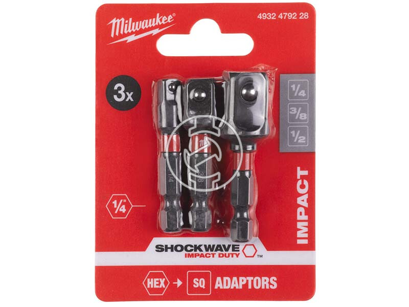 Milwaukee Shockwave 3 részes dugókulcsfej adapter készlet