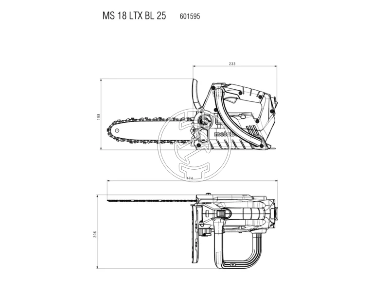 Metabo MS 18 LTX akkus láncfűrész 18 V