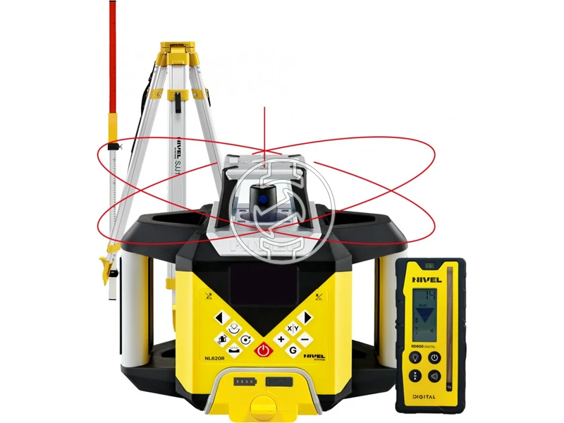 Nivel System NL620R forgólézer + RD600 jelfogó + SJJ állvány + LS-24 mérőléc
