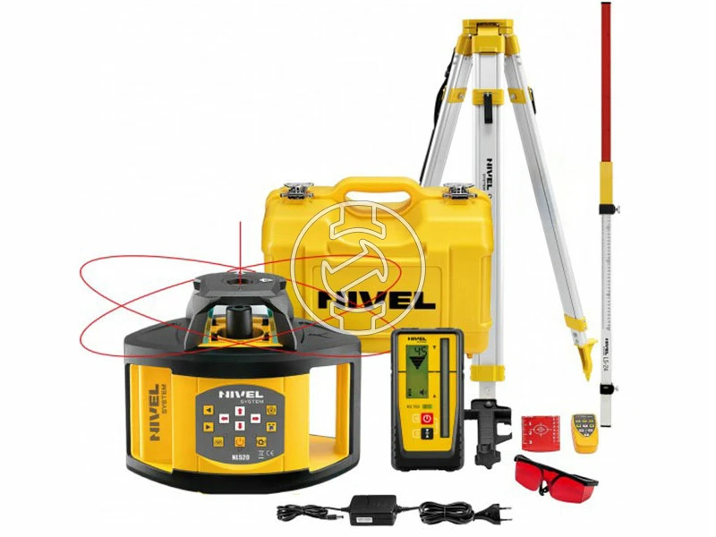 Nivel System NL520 + RD700 + SJJ1 + LS-24 forgólézer Hatósugár: 0 - 250 m | 1 x 4 Ah akku + töltő | Kofferben