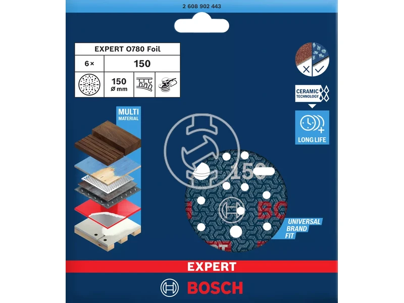 Bosch EXPERT fólia tépőzáras excentercsiszolópapír 150mm G150