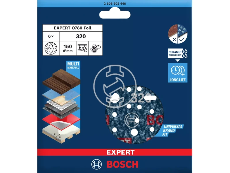 Bosch EXPERT fólia tépőzáras excentercsiszolópapír 150mm G320