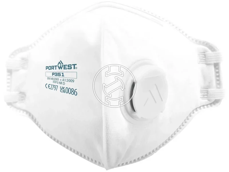 Kép: P351 - FFP3 szelepes Dolomite felbehajthato legzesvedo maszk 20db - feher.webp