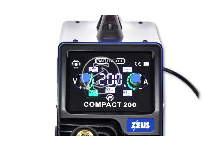 Kép: Panelectrode ZEUS COMPACT 200 fogyoelektrodas vedogazas inverteres hegeszto 35 - 200 A  230 V_4.webp