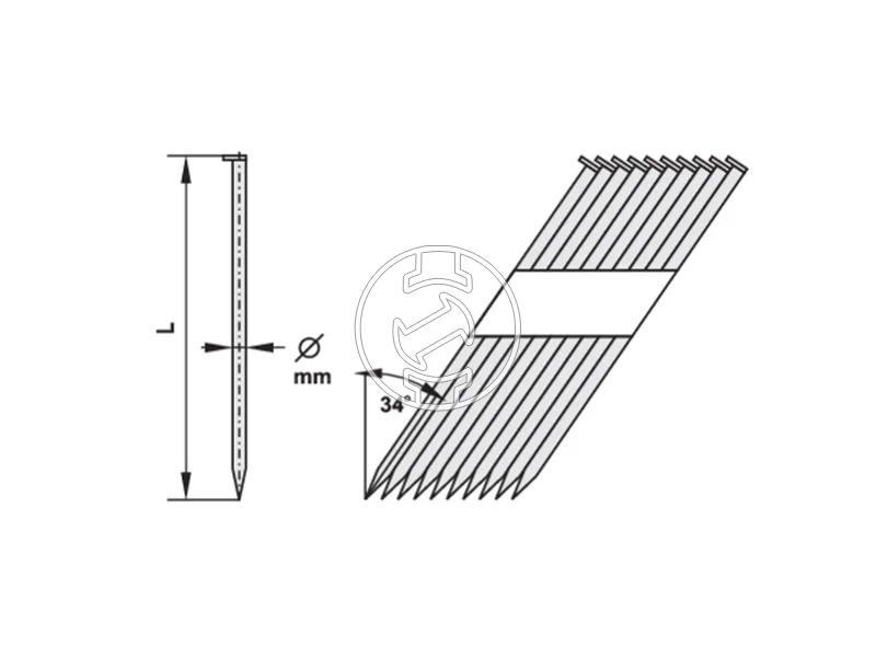 Kép: Papirszalagos szegek 50 x 28 mm 3000 dbcsomag.webp